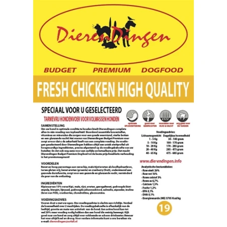 Budget premium dogfood fresh chicken high quality (14 KG)