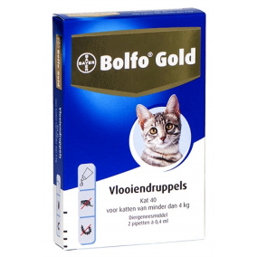 Bolfo Gold Kat Vlooiendruppels - 40 2 Pipetten
