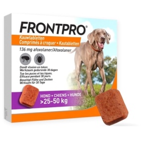 Frontpro Anti vlooien kauwtablet - Hond XL 25-50 kg - 3 tabletten - Paars