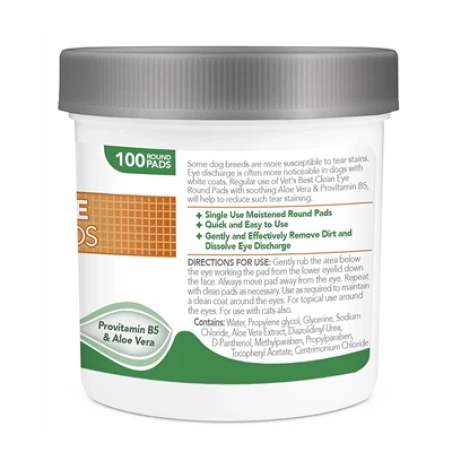 Vets Best Clean Eye Round Pads 100 ST - Afbeelding 2
