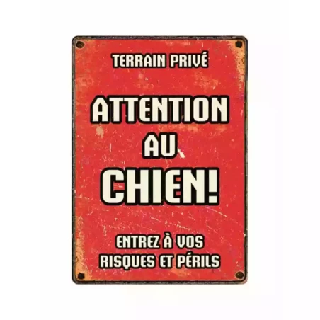 Panneau Métallique Chien Rouge