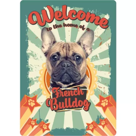 Waakbord Welcome home French
  Bulldog 