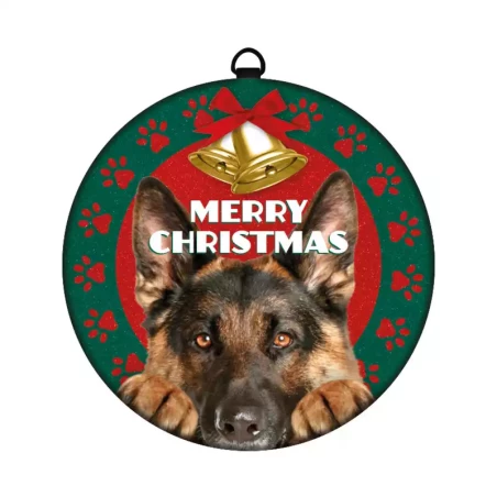Plenty Gifts Kerstbal Tin - 10 cm - Duitse Herder