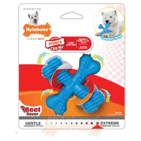 Nylabone Extreme chew X bone Blauw Rund small 9x9x1 cm