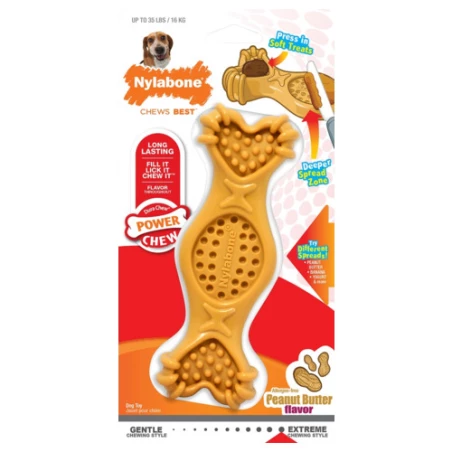 Nylabone Extreme Chew Fill It Treat Toy Pindakaas Geel Pindakaas M