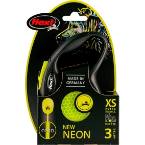 Flexi Rollijn New Neon Cord Xs Geel 3 Meter
