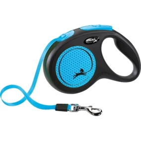 Flexi Rollijn New Classic Neon Tape Zwart / Blauw