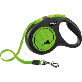 Flexi Rollijn New Classic Neon Tape Zwart / Groen