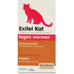 Exitel no worm Ontwormingsmiddel - kat 2 tabl