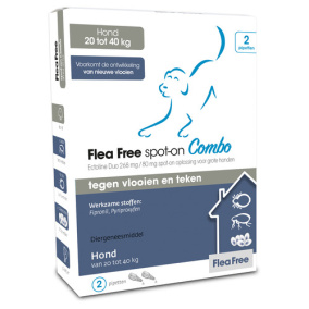 Flea Free - Anti Vlooien En Teken - Spot-on Combo Hond 20-40Kg - 2 Pipetten