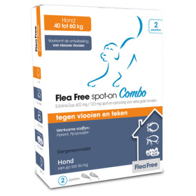 Flea Free - Anti Vlooien En Teken - Spot-on Combo Hond 40-60Kg - 2 Pipetten