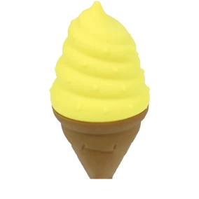 PetsHome Koel Frost Cream Softijs - Hondenspeelgoed - 9 cm - Geel En Bruin
