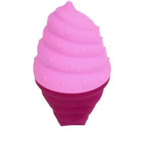 PetsHome Koel Frost Cream Softijs - Hondenspeelgoed - 9 cm - Roze En Paars