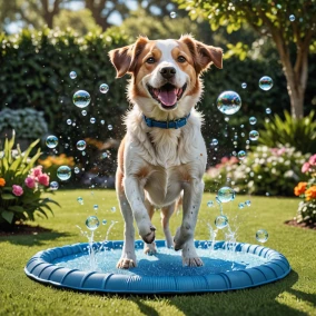 PetsHome Koel Sprinkler Mat - Hond en Kat - S - 100 cm - Blauw