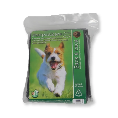 Boon poepzak met handvat grijs pak a 30 stuks
