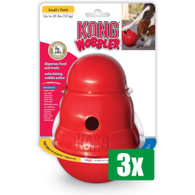 Kong Voordeelverpakking - 3 stuks - Wobbler Rood SMALL 15,5X11X11 CM