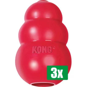 Kong Voordeelverpakking - 3
  stuks - Classic Rood - MEDIUM 5,5X5,5X9 CM 