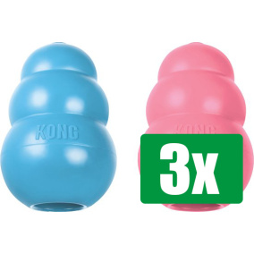 Kong Voordeelverpakking - 3 stuks - Puppy Roze Of Blauw Assorti - MEDIUM 8,5X5,5X5,5 CM