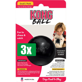 Kong Voordeelverpakking - 3 stuks - Extreme Rubber Bal Zwart - SMALL 6,5X6,5X6,5 CM