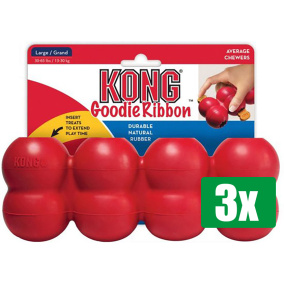 Kong Voordeelverpakking - 3 stuks - Goodie Ribbon Rood Large 22x8x5 cm