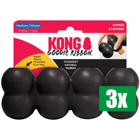 Kong Voordeelverpakking - 3 stuks - Extreme goodie ribbon Zwart M