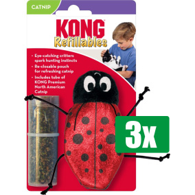 Kong Voordeelverpakking - 3 stuks - Lieveheersbeestje Met Catnip Hervulbaar 10X6,5X2 CM