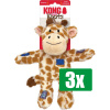 Kong Voordeelverpakking - 3 stuks - Wild Knots Giraffe Geel - 29X25,5X11 CM