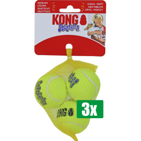 Kong Voordeelverpakking - 3 stuks - Squeakair Tennisbal Geel Met Piep - SMALL 5 CM 3 ST
