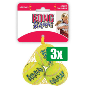 Kong Voordeelverpakking - 3 stuks - Squeakair Tennisbal Geel Met Piep - XS 4 CM 3 ST