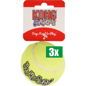 Kong Voordeelverpakking - 3 stuks - Squeakair Tennisbal Geel Met Piep - MEDIUM 6,5 CM