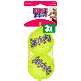 Kong Voordeelverpakking - 3 stuks - Squeakair Tennisbal Geel Met Piep - LARGE 8 CM 2 ST