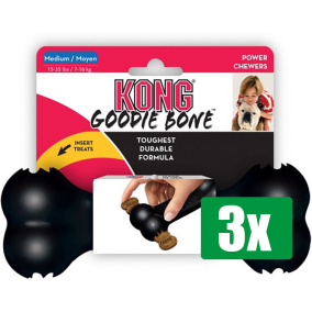 Kong Voordeelverpakking - 3 stuks - Goodie bone extreme m Zwart 18 cm