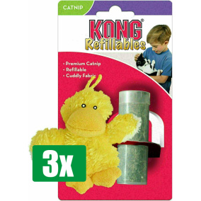 Kong Voordeelverpakking - 3 stuks - Kat Pluche Eend Geel Catnip 9X5X5,5 CM