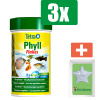 Tetra Phyll visvoer vlokken 100 ml - 3 stuks - Vissenvoer - Aquarium - Inclusief PetsHome Zuurstofsteen