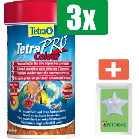 Tetra Pro color crisps 100 ml - 3 stuks - Vissenvoer - Aquarium - Inclusief PetsHome Zuurstofsteen