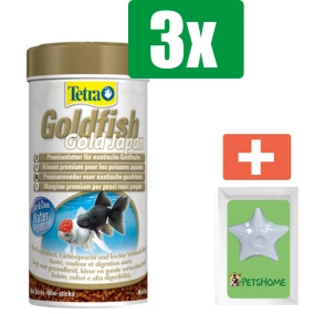 Tetra Visvoer goldfish gold japan 250 ml - 3 stuks - Vissenvoer - Aquarium - Inclusief PetsHome Zuurstofsteen