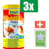 Tetra Visvoer goldfish vlokken 1 l - 3 stuks - Vissenvoer - Aquarium - Inclusief PetsHome Zuurstofsteen