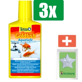 Tetra Aqua aquasafe goldfish 250 ml - 3 stuks - Vissenvoer - Aquarium - Inclusief PetsHome Zuurstofsteen