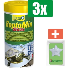 Tetra Fauna reptomin sticks 100 ml - 3 stuks - Vissenvoer - Aquarium - Inclusief PetsHome Zuurstofsteen