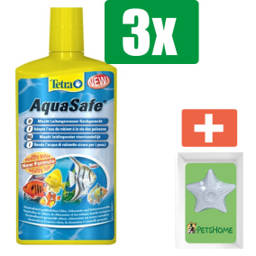 Tetra Aquasafe Waterverbetering 250 ml - 3 stuks - Vissenvoer - Aquarium - Inclusief PetsHome Zuurstofsteen