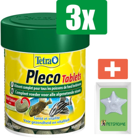 Tetra Plecomin Tabletten 120 TABL - 3 stuks - Vissenvoer - Aquarium - Inclusief PetsHome Zuurstofsteen