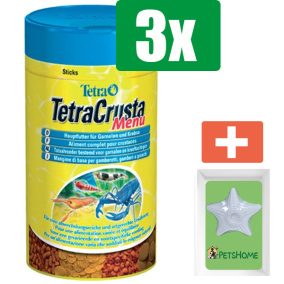 Tetra Crusta Menu 100 ml - 3 stuks - Vissenvoer - Aquarium - Inclusief PetsHome Zuurstofsteen