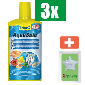 Tetra Aquasafe Plus Waterverbetering 100 ml - 3 stuks - Vissenvoer - Aquarium - Inclusief PetsHome Zuurstofsteen