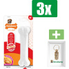 Nylabone Been Extreme Kipsmaak - Medium - Kauwbot - Hondenspeelgoed - Kauwspeelgoed - 3 stuks - Inclusief Goudkleurige PetsHome Adreskoker