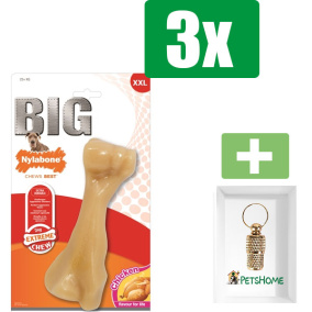 Nylabone Power Chew Harde Bijters Kipsmaak - Extra Large - Kauwbot - Hondenspeelgoed - Kauwspeelgoed - 3 stuks - Inclusief Goudkleurige PetsHome Adreskoker