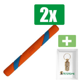 Chuckit Ultra Fetch Stick - Hondenspeelgoed - 2 stuks - Inclusief Goudkleurige PetsHome Adreskoker