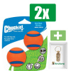 Chuckit Ultra Bal - SMALL 5X5X5 CM 2 ST  - Hondenspeelgoed - 2 stuks - Inclusief Goudkleurige PetsHome Adreskoker