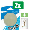Chuckit Max Glow Bal Glow In The Dark - MEDIUM 6X6X6 CM  - Hondenspeelgoed - 2 stuks - Inclusief Goudkleurige PetsHome Adreskoker