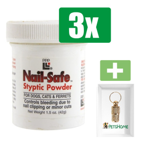 Nail safe tegen nagelbloeden (42 GR) - 3 stuks - Inclusief PetsHome Goudkleurige Adreskoker