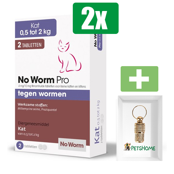 Exil No Worm Pro - Kitten - 2 tabletten - Inclusief PetsHome Goudkleurige Adreskoker